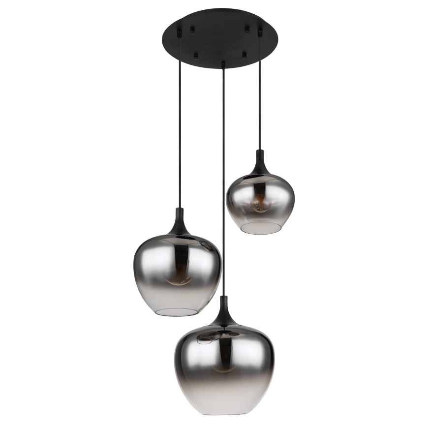 Globo - Suspension filaire 3xE27/40W/230V d. 48 cm noir