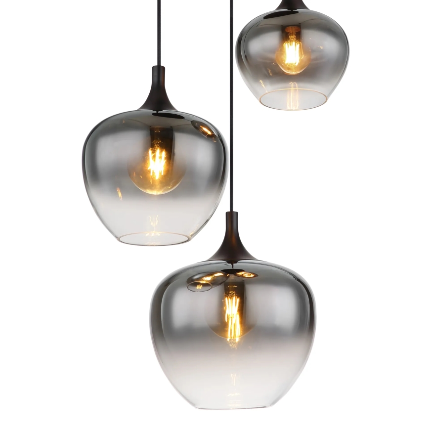 Globo - Suspension filaire 3xE27/40W/230V d. 48 cm noir