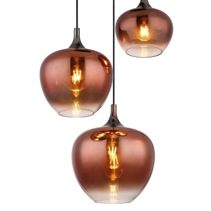 Globo - Suspension filaire 3xE27/40W/230V cuivre