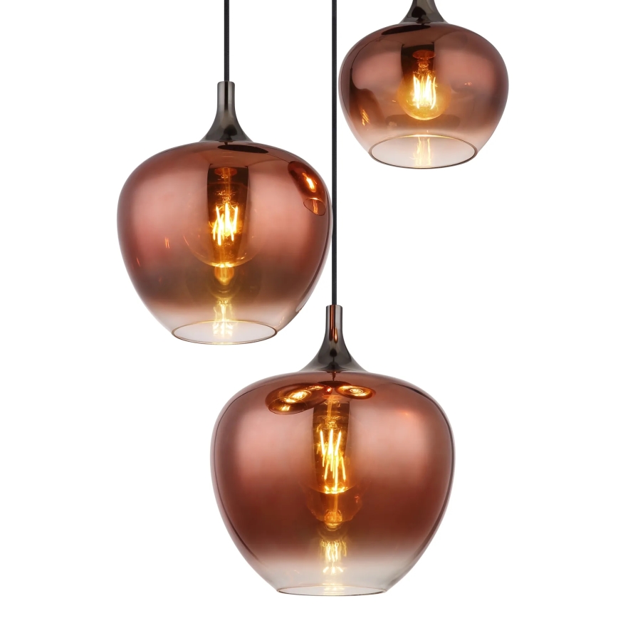 Globo - Suspension filaire 3xE27/40W/230V cuivre