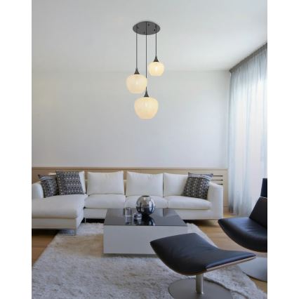 Globo - Suspension filaire 3xE27/40W/230V blanc/anthracite