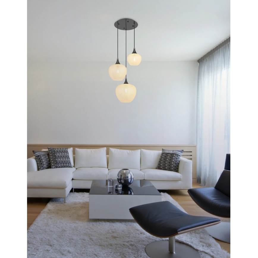 Globo - Suspension filaire 3xE27/40W/230V blanc/anthracite