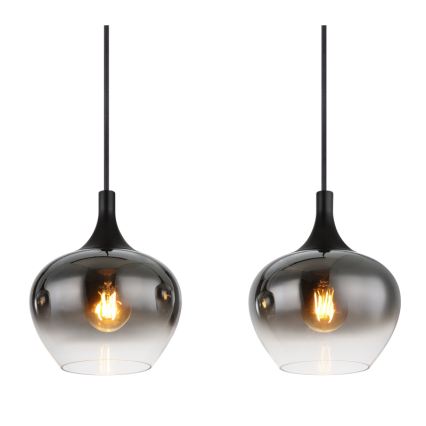 Globo - Suspension sur câble 4xE27/40W/230V noire