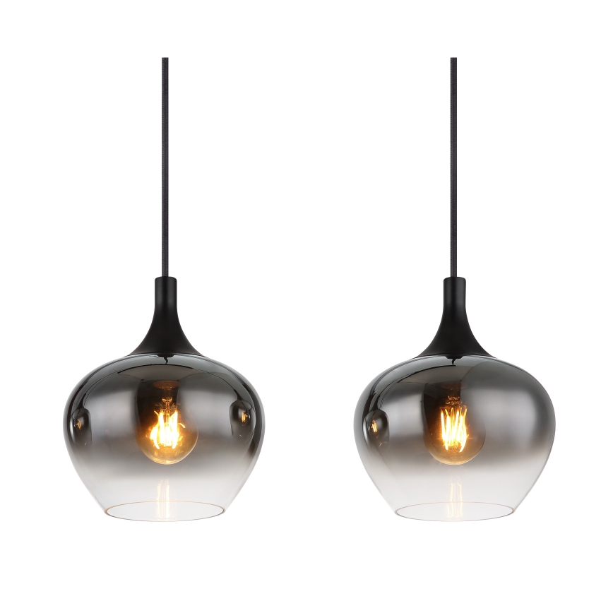 Globo - Suspension sur câble 4xE27/40W/230V noire