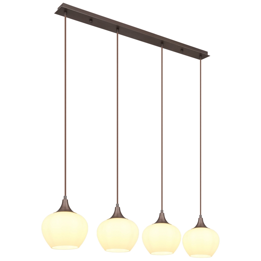 Globo - Suspension filaire 4xE27/40W/230V blanc/marron