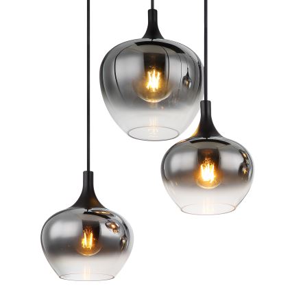 Globo - Suspension filaire 6xE27/40W/230V noir