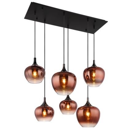 Globo - Lustre sur câble 6xE27/40W/230V cuivré