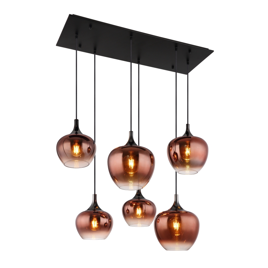 Globo - Lustre sur câble 6xE27/40W/230V cuivré