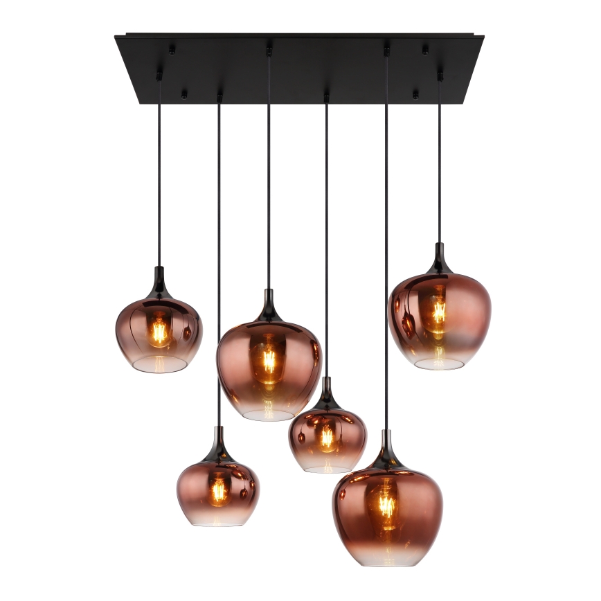 Globo - Lustre sur câble 6xE27/40W/230V cuivré