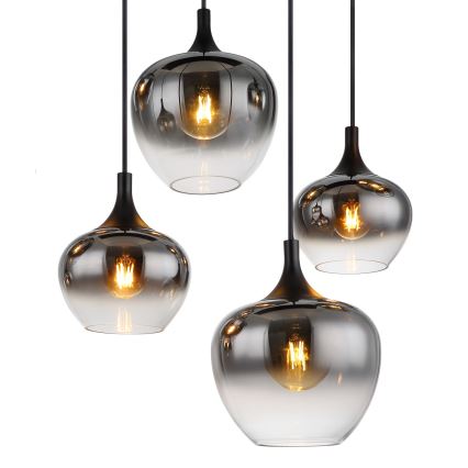 Globo - Suspension sur câble 8xE27/40W/230V noir