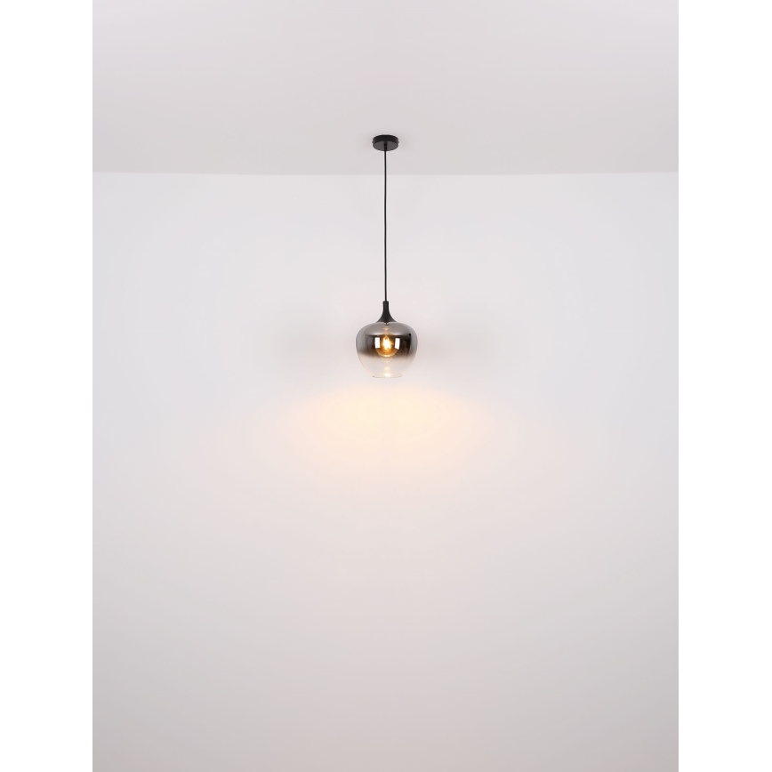 Globo - Suspension filaire 1xE27/60W/230V d. 29 cm noir