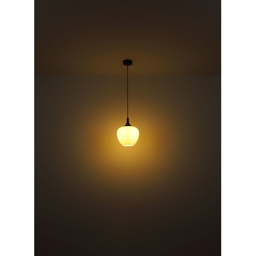 Globo - Suspension filaire 1xE27/60W/230V d. 29 cm blanc/marron