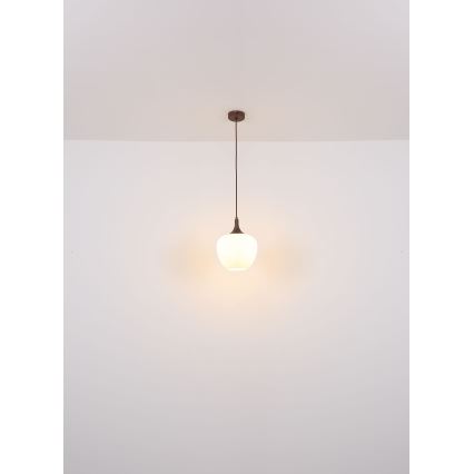 Globo - Suspension filaire 1xE27/60W/230V d. 29 cm blanc/marron