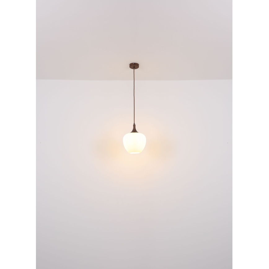 Globo - Suspension filaire 1xE27/60W/230V d. 29 cm blanc/marron