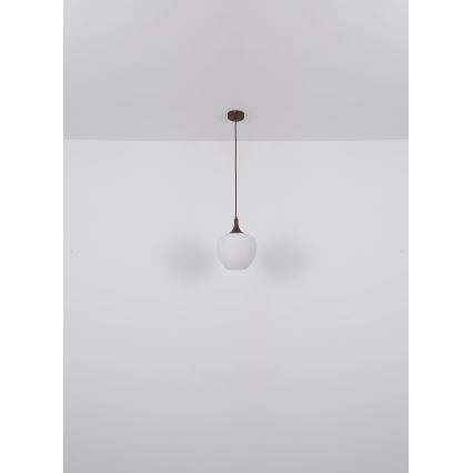 Globo - Suspension filaire 1xE27/60W/230V d. 29 cm blanc/marron