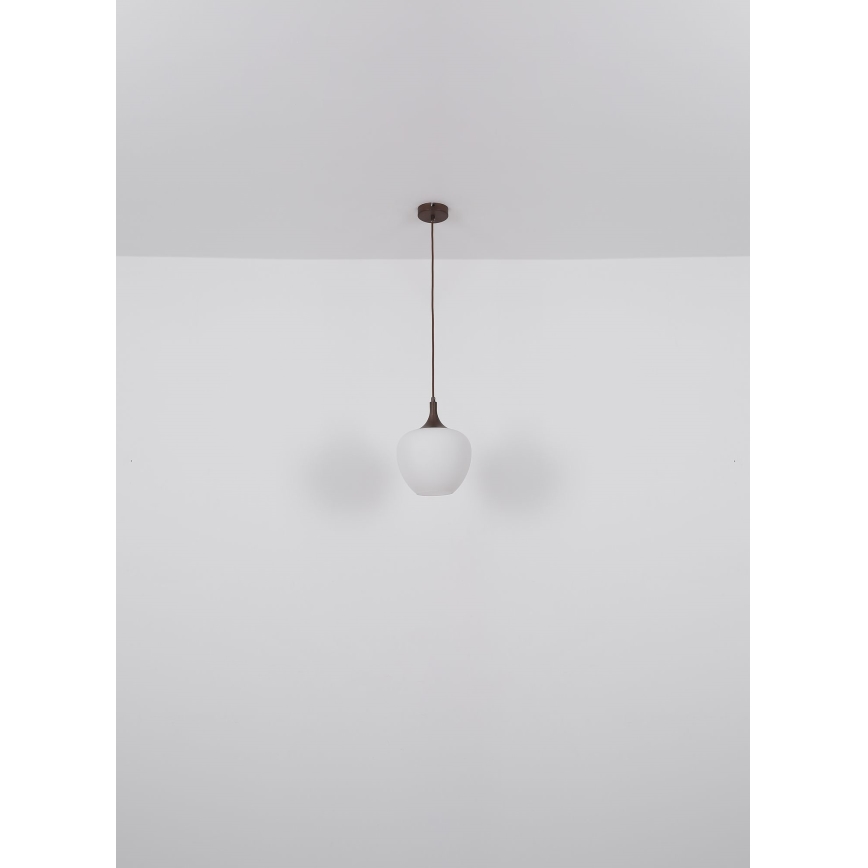 Globo - Suspension filaire 1xE27/60W/230V d. 29 cm blanc/marron