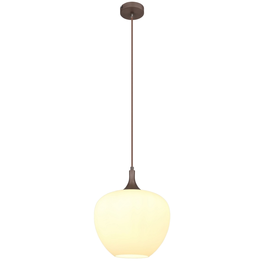 Globo - Suspension filaire 1xE27/60W/230V d. 29 cm blanc/marron