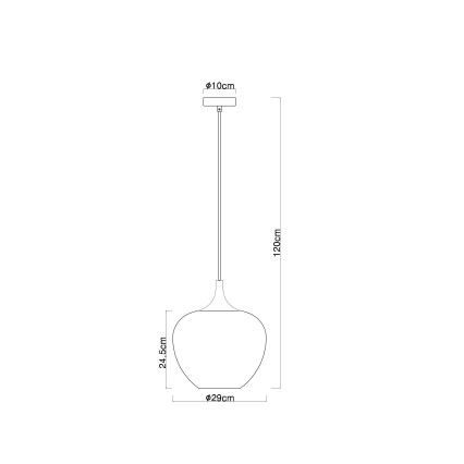 Globo - Suspension filaire 1xE27/60W/230V d. 29 cm blanc