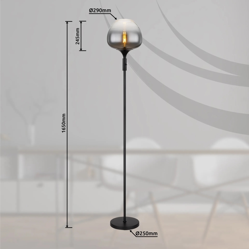Globo - Lampadaire 1xE27/40W/230V noir