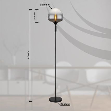 Globo - Lampadaire 1xE27/40W/230V noir