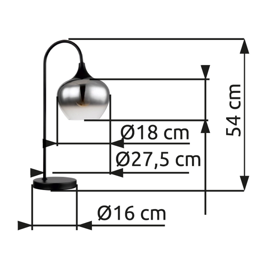 Globo - Lampe de table 1xE27/40W/230V noir