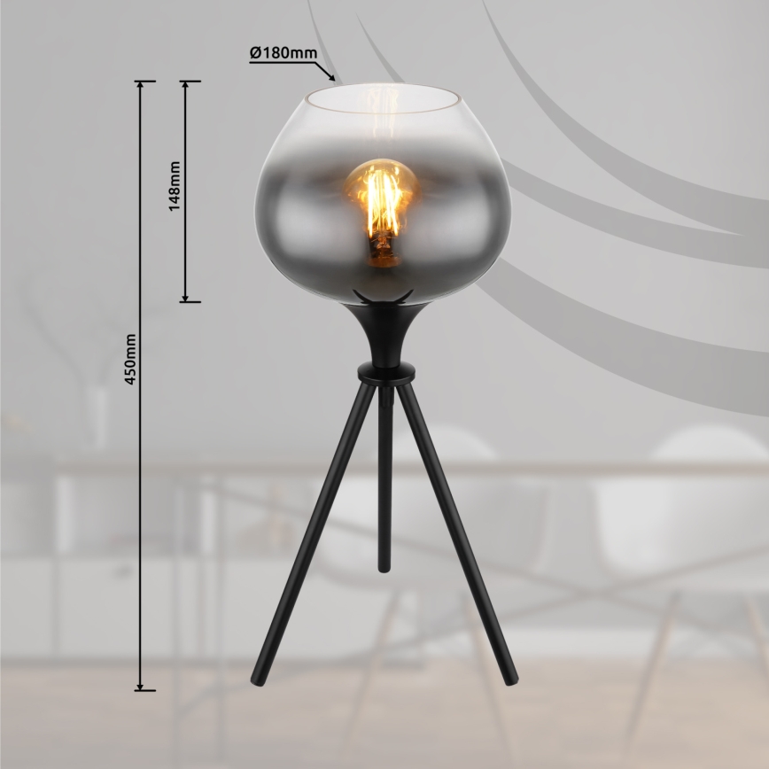 Globo - Lampe de table 1xE27/40W/230V noire