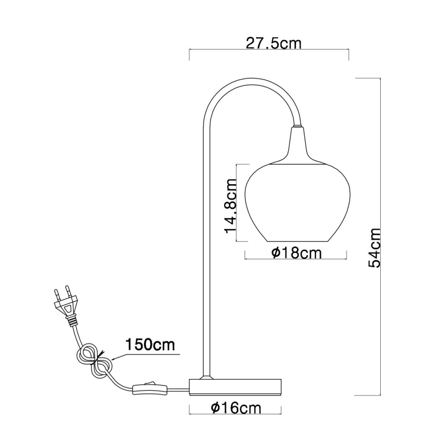 Globo - Lampe de table 1xE27/40W/230V cuivre