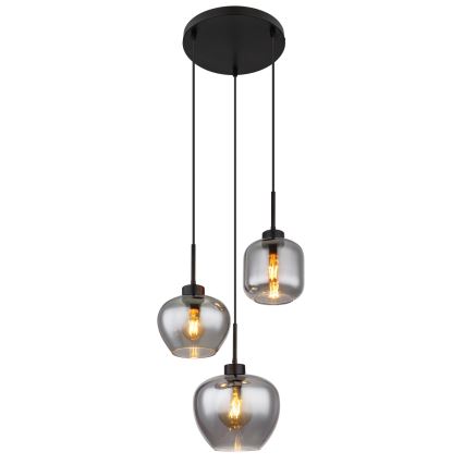 Globo - Lustre sur câble 3xE27/40W/230V noir