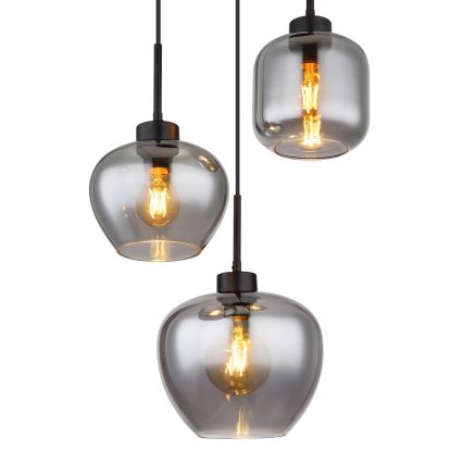 Globo - Lustre sur câble 3xE27/40W/230V noir