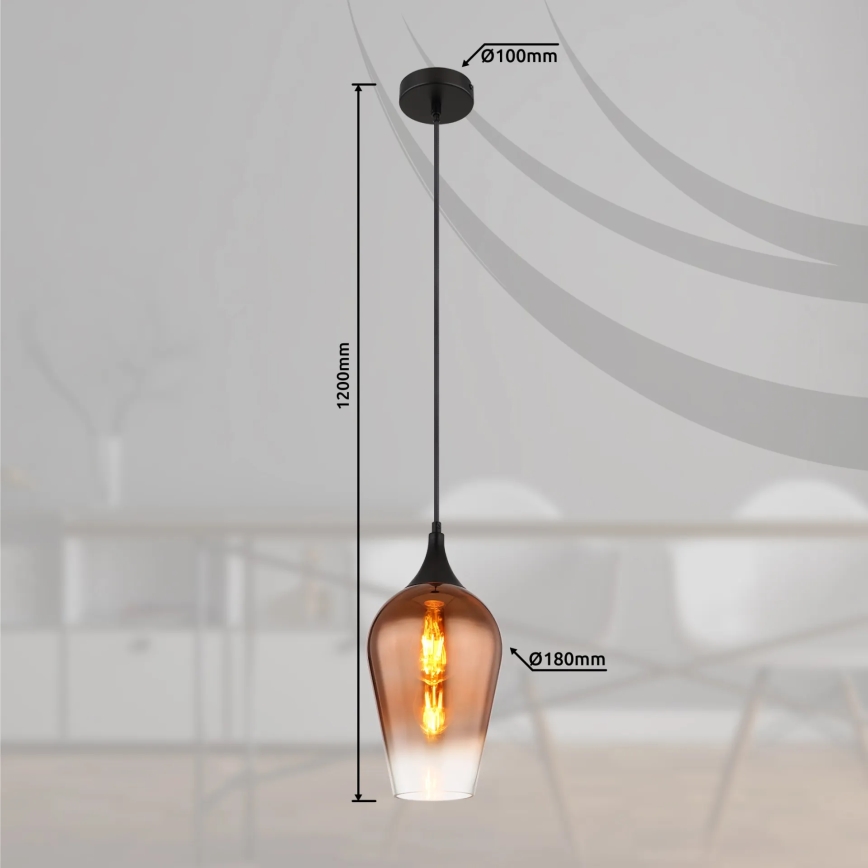 Globo - Suspension filaire 1xE27/60W/230V d. 18 cm cuivre