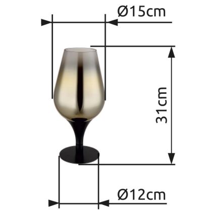 Globo - Lampe de table 1xE27/40W/230V d. 15 cm doré