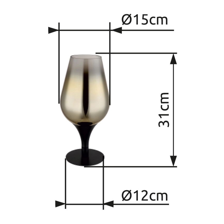 Globo - Lampe de table 1xE27/40W/230V d. 15 cm doré