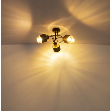 Globo - Lustre fixé au plafond 3xE27/40W/230V noir/bronze