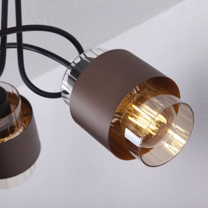 Globo - Lustre fixé au plafond 3xE27/40W/230V noir/bronze