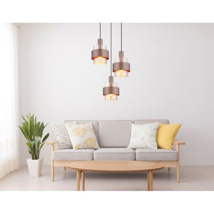 Globo - Suspension sur câble 3xE27/60W/230V