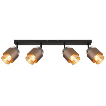 Globo - Plafonnier à spots 4xE27/40W/230V noir/bronze