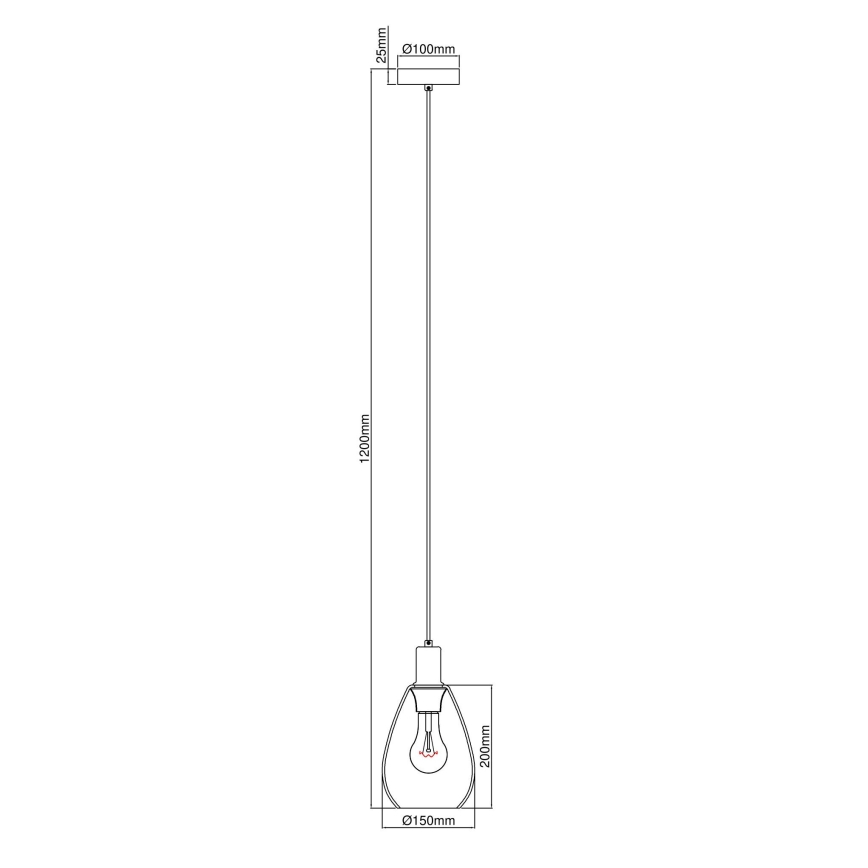 Globo - Suspension filaire 1xE27/40W/230V laiton