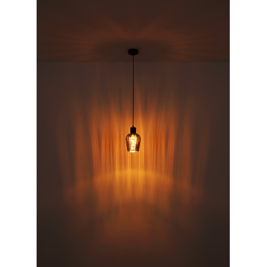 Globo - Suspension filaire 1xE27/40W/230V d. 13,5 cm noir