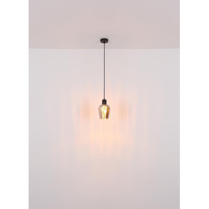 Globo - Suspension filaire 1xE27/40W/230V d. 13,5 cm noir