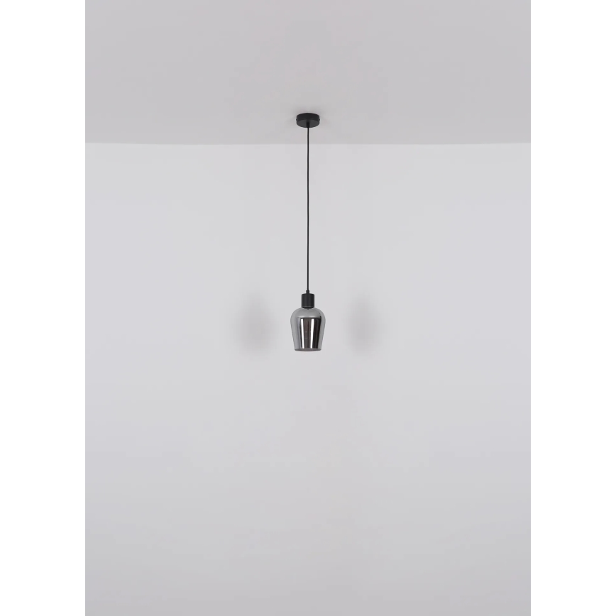 Globo - Suspension filaire 1xE27/40W/230V d. 13,5 cm noir