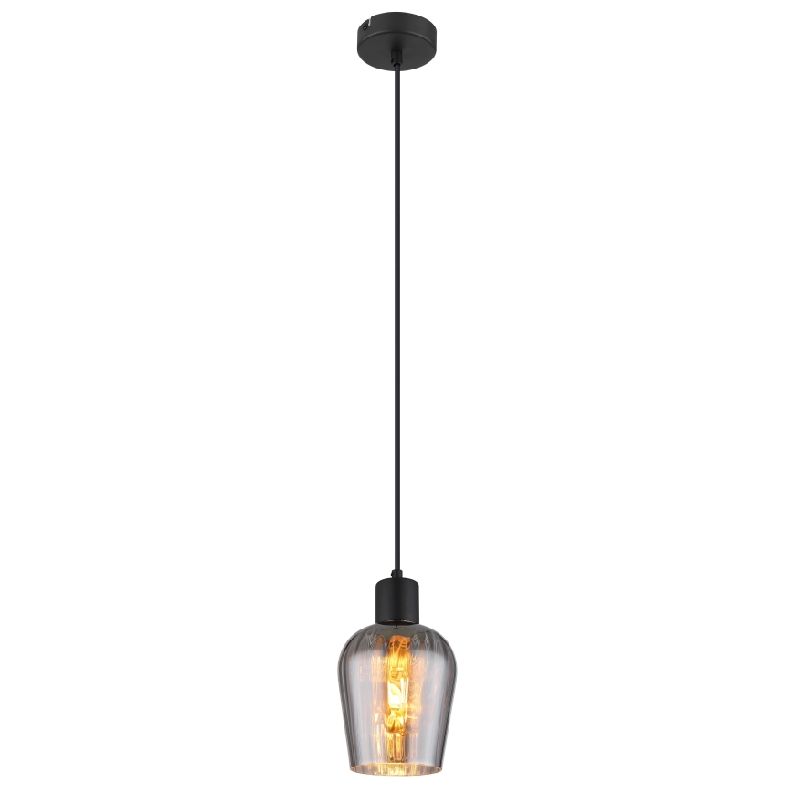 Globo - Suspension filaire 1xE27/40W/230V d. 13,5 cm noir