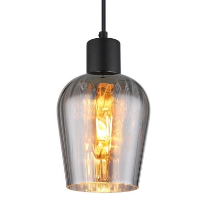 Globo - Suspension filaire 1xE27/40W/230V d. 13,5 cm noir