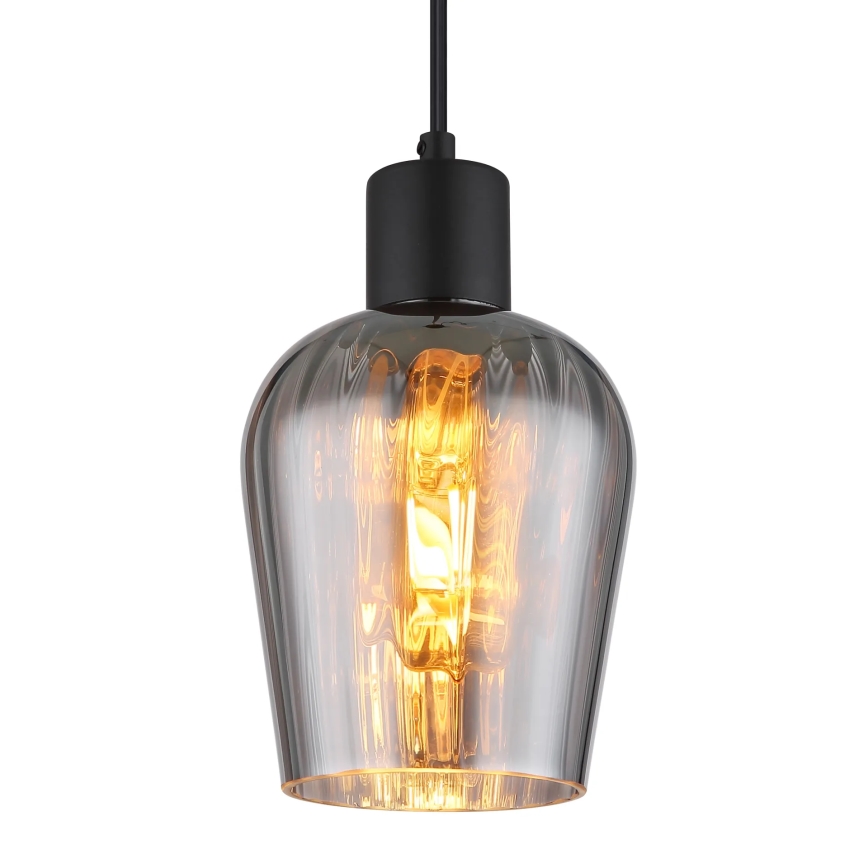 Globo - Suspension filaire 1xE27/40W/230V d. 13,5 cm noir