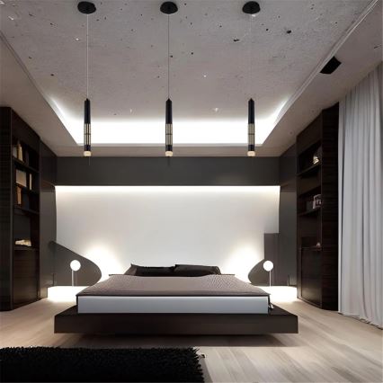 Globo 15630H - Suspension sur câble PENNY, LED 12 W, 230 V, 3000 K (blanc chaud), noir