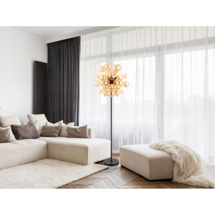 Globo - Lampadaire 6xE14/25W/230V marron/fumé