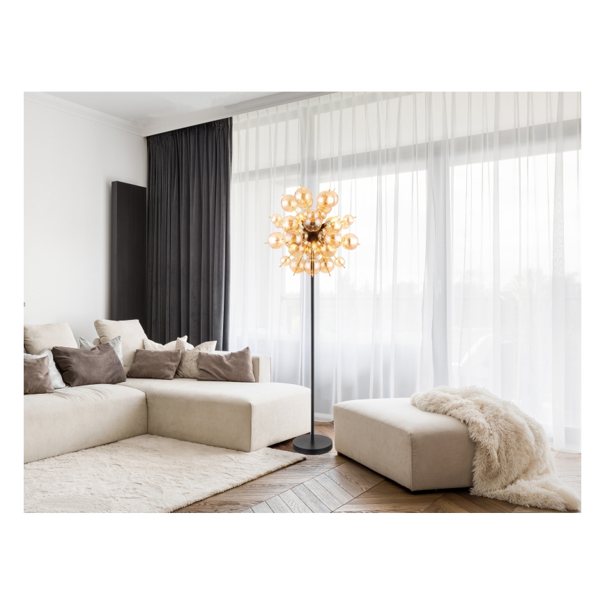 Globo - Lampadaire 6xE14/25W/230V marron/fumé