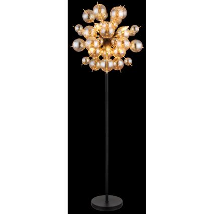 Globo - Lampadaire 6xE14/25W/230V marron/fumé