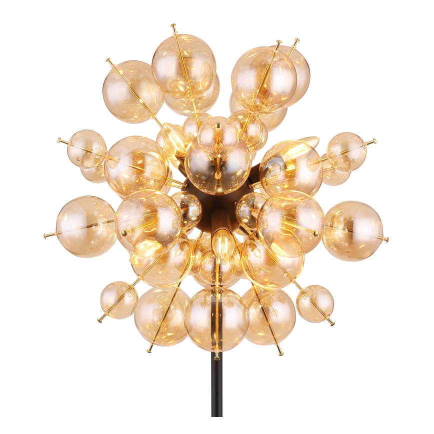 Globo - Lampadaire 6xE14/25W/230V marron/fumé