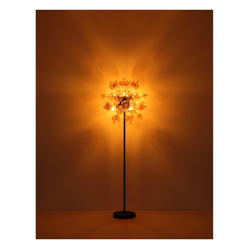 Globo - Lampadaire 6xE14/25W/230V marron/fumé