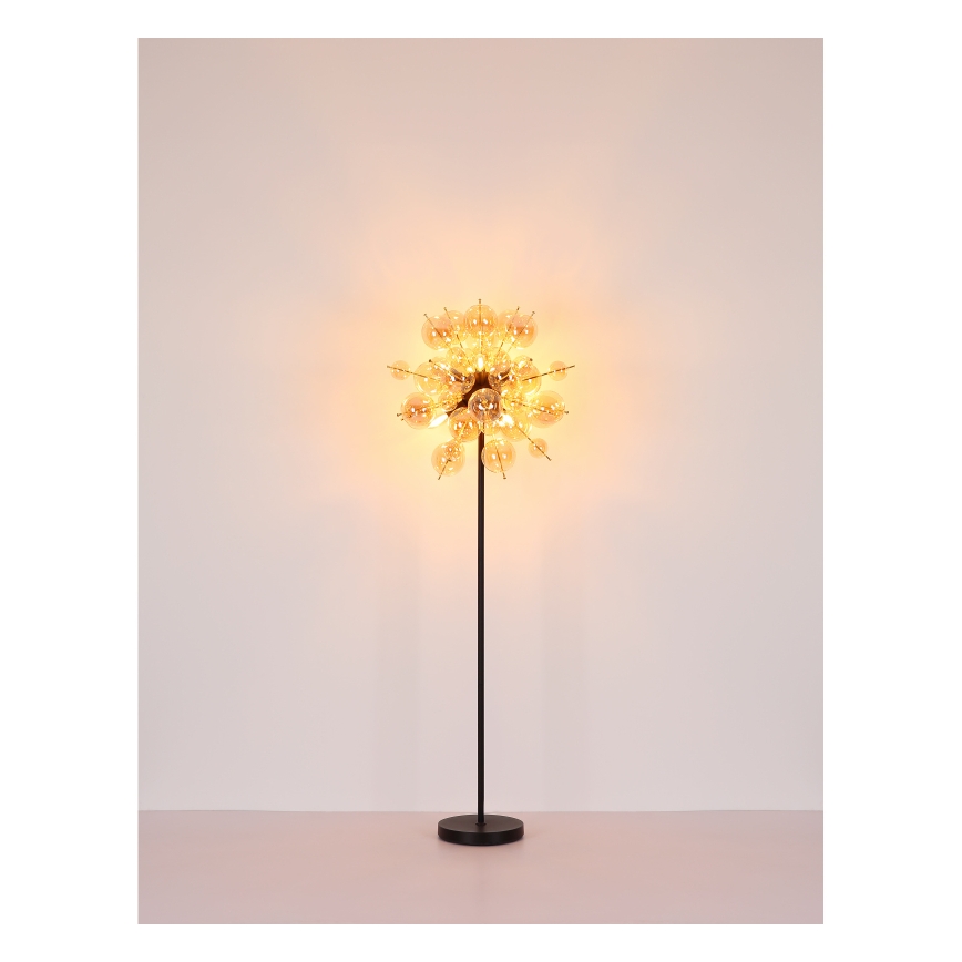 Globo - Lampadaire 6xE14/25W/230V marron/fumé